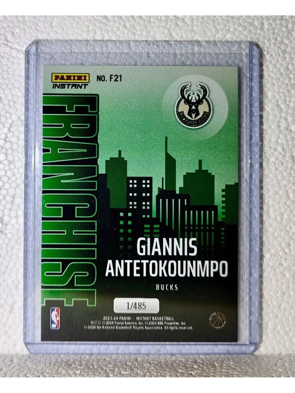 Giannis Antetokounmpo 2023-24 NBA #21 Franchise Basketball Card Bucks 1/485